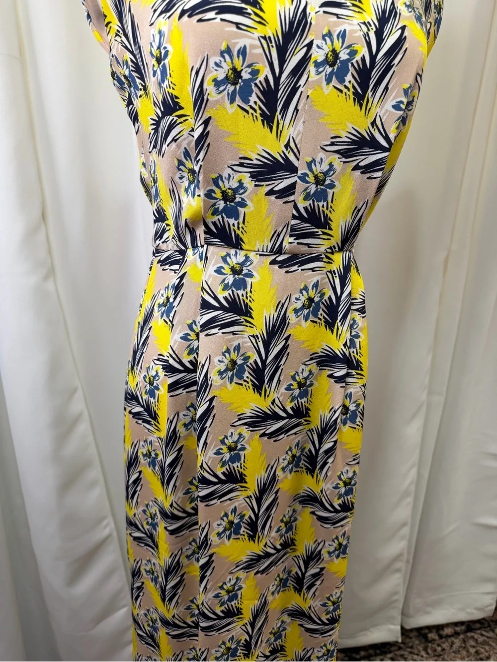 J. Crew ‘Yellow & Tan Floral Print Sleeveless Dress’ in “Meadow Spring” Size 00